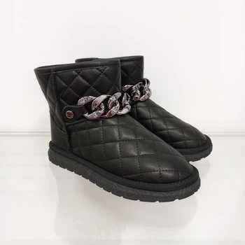 Угги кожаные с цепью Lonza 218-28 36 черные