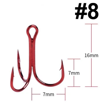 Тройной крючок FOX Treble Hooks OEM #8 красный (1шт)