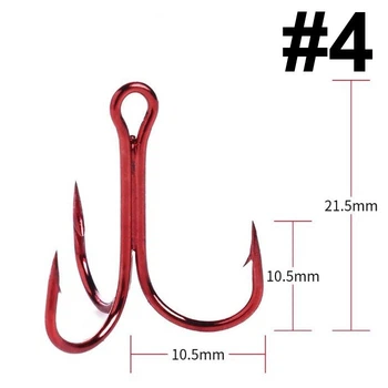 Тройной крючок FOX Treble Hooks OEM #4 красный (1шт)