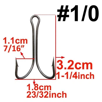 Двойной крючок FOX Double Hook #1/0 (HiCarbon) черный (1шт)