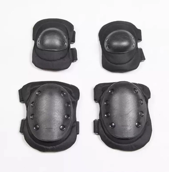 Комплект защиты тактической наколенники налокотники F002 Oxford черный