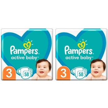 Набор Подгузников Pampers Active Baby Размер 3 Extra Sleep 116 штук Maxi 6-10 кг