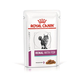 Влажный корм Royal Canin RENAL CAT FISH (Кусочки в соусе) для взрослых кошек, поддержание функции почек при острой или хронической почечной недостаточности 85 г (9003579000519)