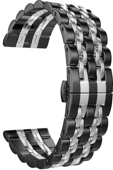 Металлический Браслет Spinye Line (20 мм) Black Silver (28076-03)