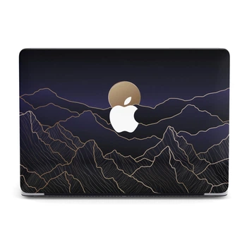 Чехол пластиковый для MacBook Air 13 M2 13.6" А2681 2022 Темно-синие горы золотистое солнце