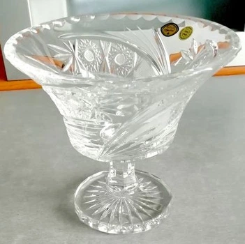 Фруктовниця на ножке Gold Crystal Bohemia 155 мм хрусталь прозрачная Чехия
