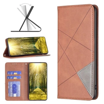 Чехол-книжка с кармашками UniCase Geometric Pattern для Infinix Hot 11s (X6812) - Brown