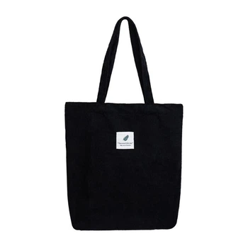 Сумка для покупок/шоппер/тоут через плечо 7л вельветовая VelvetBag черная (LB-66131)
