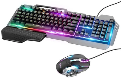 Набір гри 2 в 1 клавіатурі та миші Hoco GM12 Light та Shadow RGB, чорний