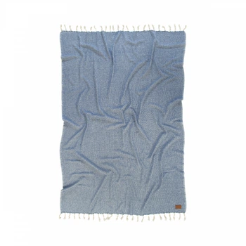 Плед накидка Barine Wool Basket indigo синий 120*175 (2000022200868)