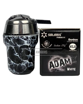 Комплект глиняная чаша Solaris Adam White Black + калауд