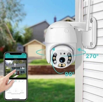 IP камера відеоспостереження поворотна вулична з віддаленим доступом UKC CAMERA CAD N3 WIFI біла