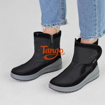 Дутики женские Paol 39р Черные зимние короткие стильные Код 2044