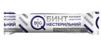 Бинт нестерильный марлевый медицинский BigQ 5м х 10см, тип 17
