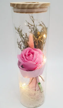 Роза в колбі з LED підсвічуванням Rose, рожева (KG-2924)