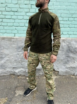 Військова форма Tactic, осінній теплий тактичний костюм (убакс на флісі + штани), мультикам 56