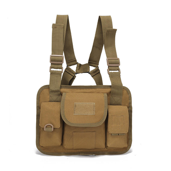 Тактическая сумка нагрудная военная Tactical chest bag D009 песочный