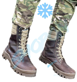 Берцы зимние ботинки тактические мужские, черевики тактичні чоловічі берці зимові, натуральна шкіра, размер 40, Bounce ar. BЕ-ВА-1040, цвет коричневий