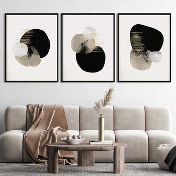 Модульна картина Холстович Oval minimalism 225х100 см. Інтер'єрна картина в стилі мінімалізм для вітальні, спальні, кухні, офісу
