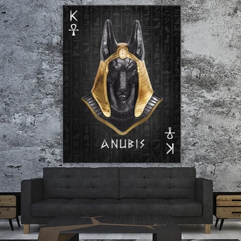 Картина Холстович Anubis 30x40 см. Картина з давньоєгипетським Богом для офісу, вітальні, спальні, кухні, інтер'єру