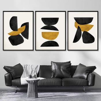 Модульна картина Холстович Stacked irregular shapes 225х100 см. Інтер'єрна картина абстракція для вітальні, спальні, кухні, офісу