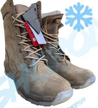 Берці зимові черевики тактичні чоловічі, туфлі тактичні чоловічі берці зимові, натуральна шкіра, розмір 44, Bounce ar. MO-TW-1244, колір койот