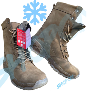 Берцы зимние ботинки тактические мужские, черевики тактичні чоловічі берці зимові, натуральна шкіра, размер 41, Bounce ar. MO-TW-1241, цвет койот