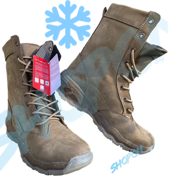 Берцы зимние ботинки тактические мужские, черевики тактичні чоловічі берці зимові, натуральна шкіра, размер 42, Bounce ar. MO-TW-1242, цвет койот