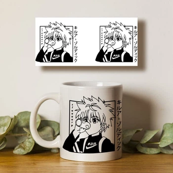 Чашка белая 330мл с принтом Аниме Killua Zoldyck HunterHunter
