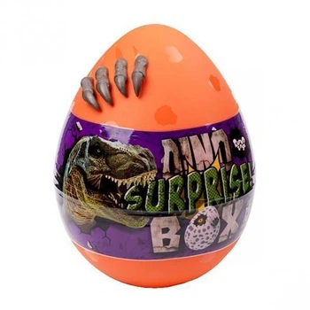 Детский игровой набор для творчества Яйцо Динозавра Danko Toys Dino BOX 30 см 15 сюрпризов оранжевый DSB0101U