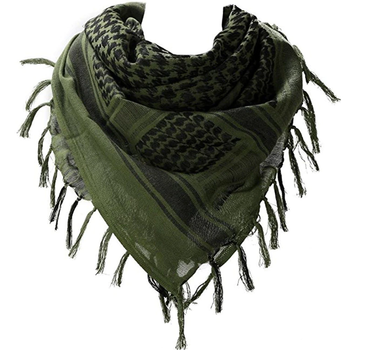 Платок шарф арафатка, шемаг, куфия 110см - Black/Green