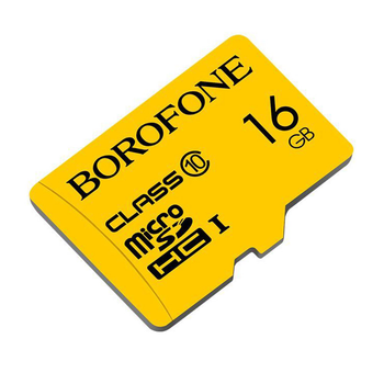 Карта памяти для передачи файлов Borofone MicroSDHC 16gb 10 Class Жёлтый