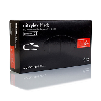 Рукавички нітрилові Nitrylex Black розмір L чорні 100 шт