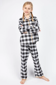 Піжама для дівчинки Cyberjammies Annie 5847 6-7 лет/122см Чорний у клітку (5051877368842)