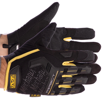 Перчатки тактические, военные перчатки, перчатки многоцелевые Размер M Черно-желтые BC-5629
