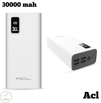 Повербанк ACL PW47, Power Bank 30000 mah, Зовнішній портативний акумулятор, 2xUSB/Type-C/MicroUSB, Білий