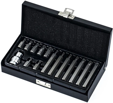 Набор отверточных насадок YATO Torx Security T20-T55 с переходником 1/2" 15 шт (YT-0417)