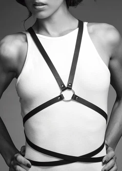 Портупея з екошкіри Bijoux Indiscrets Maze – Multi-Way Body Harness Чорна One size