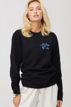 Світшот жіночий oversize /no flis/ S Чорний (BSWB30097)