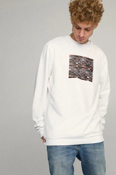 Світшот чоловічий OVERSIZE /no flis/ S Білий (BSMW30068)