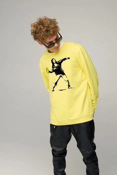 Світшот чоловічий OVERSIZE /no flis/ M Жовтий (BSMSY30126)
