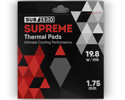 Термопрокладка SubZero SUPREME 100x100x1.75 мм SubZero Thermal Pad 19.8 W/mK сіра