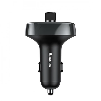 FM-трансмиттер автомобильный Baseus T-Typed FM S-09 2хUSB Bluetooth MicroSD черный