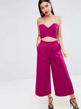 Яркий плотный комбинезон с широкими штанинами ASOS AS150620-12 2XL (799642XL) Розовый