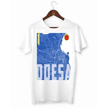 Футболка белая с принтом "Odesa.Одесса. Город Украины. Карта со спутника" Push IT XL