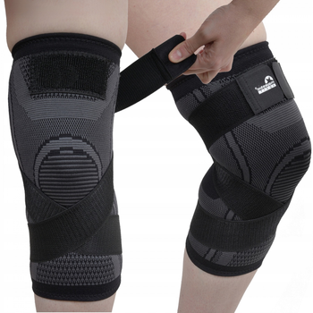 Фіксатори для колінних суглобів Majestic Sport M (fit0009198) Чорно-сірий