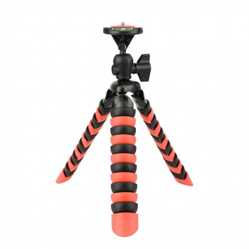 Трипод / Гибкий штатив h30 см для смартфона, GoPro, камеры Alitek Flexible Black / Red + уровень (62081) (A-62081)