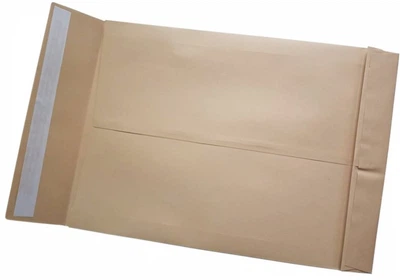 Конверт B4 (250х353) (0+0) скл, бічний клапан, крафт, з розширенням 40мм., 130г/м2, 50 шт (КУ41733099_50)