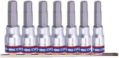 Набор насадок-бит KING TONY 1/4" шестигранных H3 - H10 3 - 10 мм (2127PR)