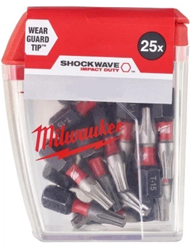 Бита SHOCKWAVE MILWAUKEE, TX25, 25мм, (25шт) (4932430880)